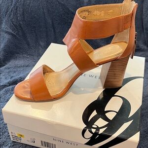 Nine West Rust Block Heel Sandals